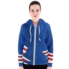 Dark American Flag Women s Zipper Hoodie by lwdstudio