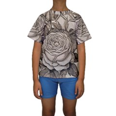 Flowers 1776630 1920 Kids  Short Sleeve Swimwear by vintage2030