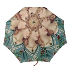 Lady Folding Umbrellas