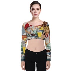 Retro Baking Velvet Crop Top