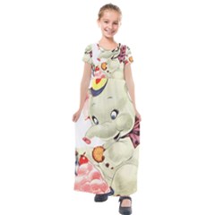 Elephant 1650653 1920 Kids  Short Sleeve Maxi Dress