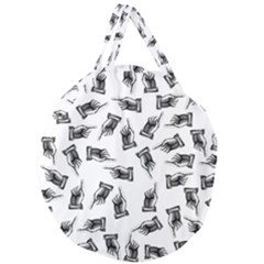 Pointing Finger Pattern Giant Round Zipper Tote by Valentinaart