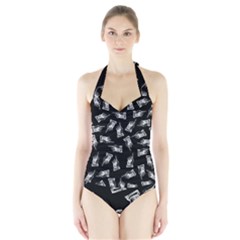 Pointing Finger Pattern Halter Swimsuit by Valentinaart