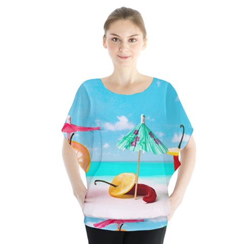 Red Chili Peppers On The Beach Blouse by FunnyCow