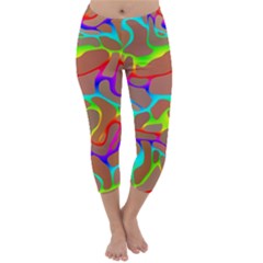 Colorful Wavy Shapes                                            Capri Winter Leggings by LalyLauraFLM