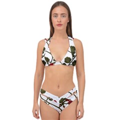 Geraniums Double Strap Halter Bikini Set