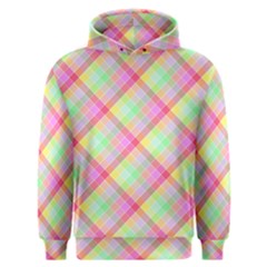 Pastel Rainbow Tablecloth Diagonal Check Men s Overhead Hoodie by PodArtist