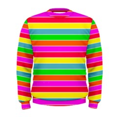 Neon Hawaiian Rainbow Horizontal Deck Chair Stripes Men s Sweatshirt by PodArtist