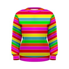 Neon Hawaiian Rainbow Horizontal Deck Chair Stripes Women s Sweatshirt by PodArtist