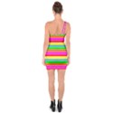 Neon Hawaiian Rainbow Horizontal Deck Chair Stripes One Soulder Bodycon Dress View2