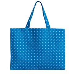 Mini White Polkadots On Oktoberfest Bavarian Blue Zipper Mini Tote Bag by PodArtist