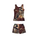 Funny Steampunk Skeleton, Clocks And Gears Kid s Boyleg Swimsuit View2