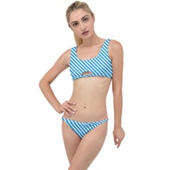 Oktoberfest Bavarian Blue And White Small Candy Cane Stripes The Little Details Bikini Set by PodArtist