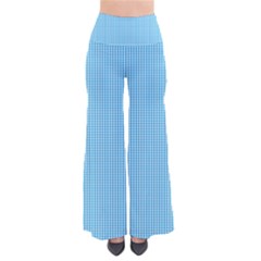 Oktoberfest Bavarian Blue And White Small Gingham Check So Vintage Palazzo Pants by PodArtist