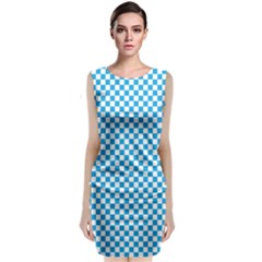 Oktoberfest Bavarian Blue And White Checkerboard Classic Sleeveless Midi Dress by PodArtist