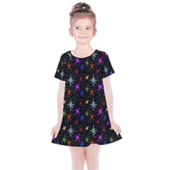 Colored Hand Draw Abstract Pattern Kids  Simple Cotton Dress by dflcprints