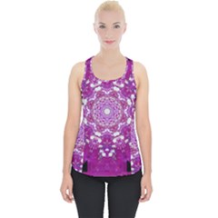 Wonderful Star Flower Painted On Canvas Piece Up Tank Top