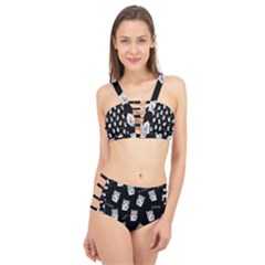 Llama Pattern Cage Up Bikini Set