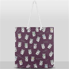 Llama Pattern Full Print Rope Handle Tote (large) by Valentinaart