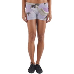 Cute Little Pegasus In The Sky, Cartoon Yoga Shorts by FantasyWorld7