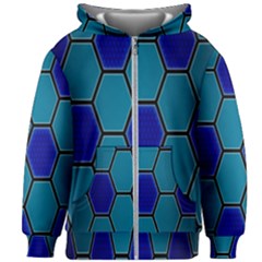 Hexagon Background Geometric Mosaic Kids Zipper Hoodie Without Drawstring