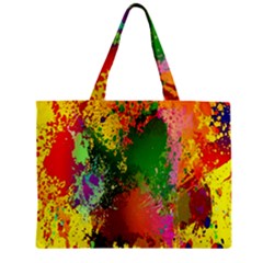 Embroidery Dab Color Spray Zipper Mini Tote Bag by Sapixe