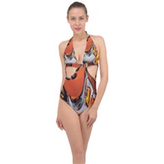 Special Fractal 24 Terra Halter Front Plunge Swimsuit by ImpressiveMoments