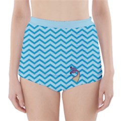 Chevron Mermaid Pattern High-waisted Bikini Bottoms by emilyzragz