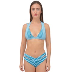 Chevron Mermaid Pattern Double Strap Halter Bikini Set by emilyzragz