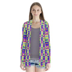 Cartoon Style Marine Life Motif Pattern Drape Collar Cardigan by dflcprints