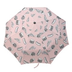 Fast Food Pattern Folding Umbrellas by Valentinaart