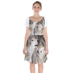 Lovable Wolves Short Sleeve Bardot Dress by amazinganimals