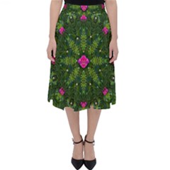 The Most Sacred Lotus Pond  With Bloom    Mandala Classic Midi Skirt by pepitasart