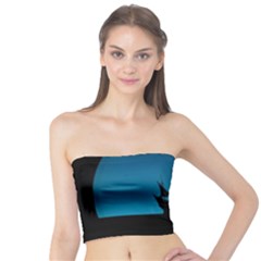 Ship Night Sailing Water Sea Sky Tube Top by Nexatart