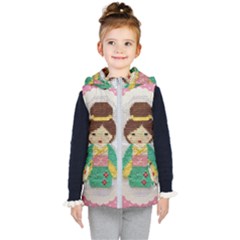 Cross Stitch Kimono Kid s Hooded Puffer Vest by DeneWestUK