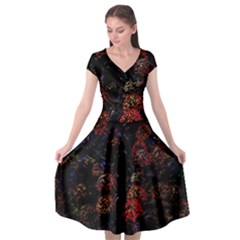 Floral Fireworks Cap Sleeve Wrap Front Dress by FunnyCow