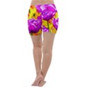 Violet Tulip Flowers Lightweight Velour Yoga Shorts View4