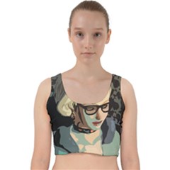 Girl Thinking Velvet Racer Back Crop Top