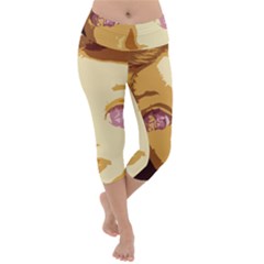 Butterfly Eyes Lightweight Velour Capri Yoga Leggings