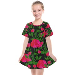 Roses At Night Kids  Smock Dress