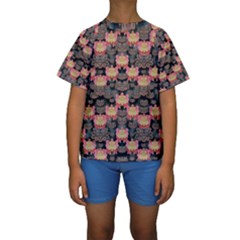 Heavy Metal Meets Power Of The Big Flower Kids  Short Sleeve Swimwear by pepitasart