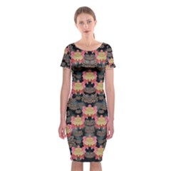 Heavy Metal Meets Power Of The Big Flower Classic Short Sleeve Midi Dress by pepitasart