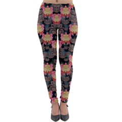 Heavy Metal Meets Power Of The Big Flower Lightweight Velour Leggings by pepitasart