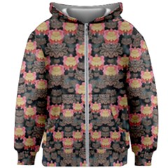 Heavy Metal Meets Power Of The Big Flower Kids Zipper Hoodie Without Drawstring by pepitasart