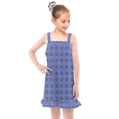 Floral Circles Blue Kids  Overall Dress