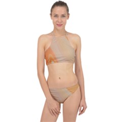 Orange 2 Racer Front Bikini Set