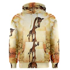 Cute Giraffe Mum With Funny Giraffe Baby Men s Pullover Hoodie by FantasyWorld7