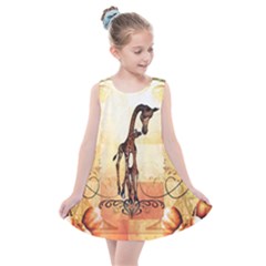 Cute Giraffe Mum With Funny Giraffe Baby Kids  Summer Dress by FantasyWorld7