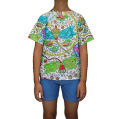 Cosmic Dragonflies Kids  Short Sleeve Swimwear by chellerayartisans