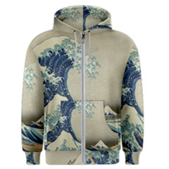 The Classic Japanese Great Wave Off Kanagawa By Hokusai Men s Zipper Hoodie by PodArtist